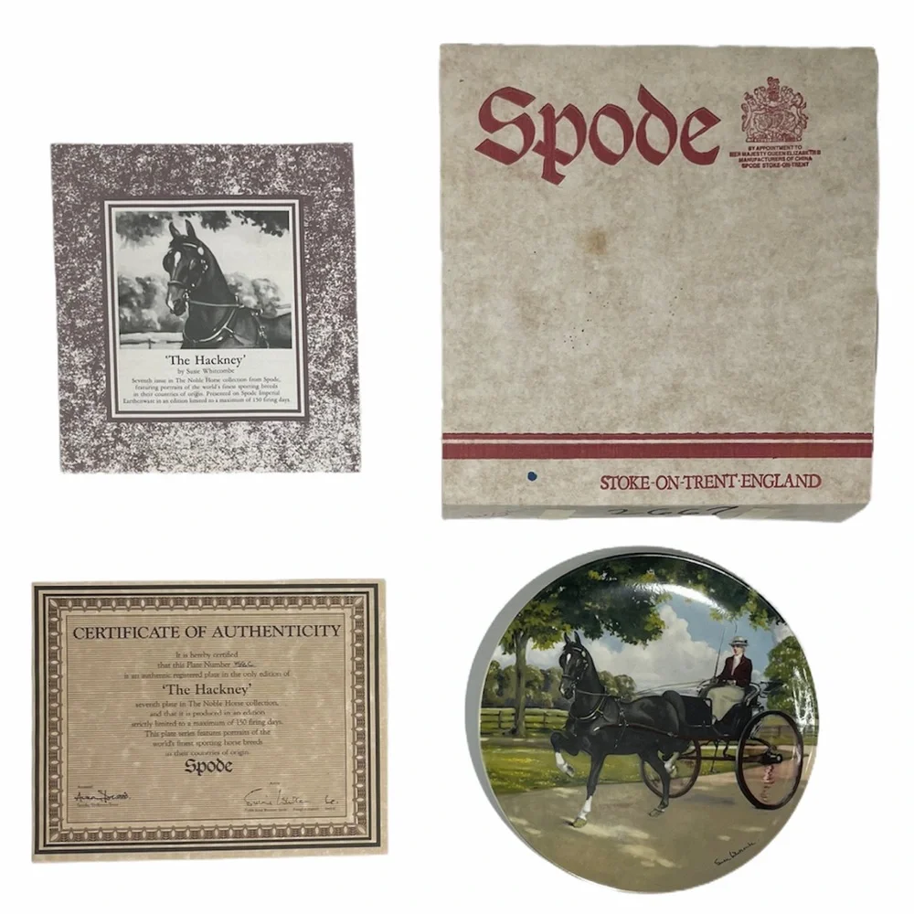 Vintage Spode Collectors Plate Horse Hackney Equestrian Farm Western Ranch Decor